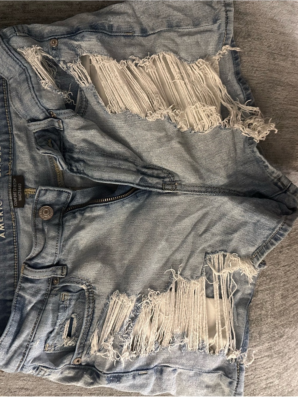 American Eagle Outfitters Light Blue Distressed Jean Shorts